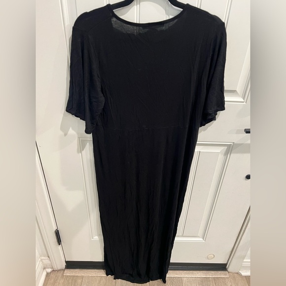 Boohoo size 12 Black mock wrap short Sleeve Dress - Picture 3 of 6